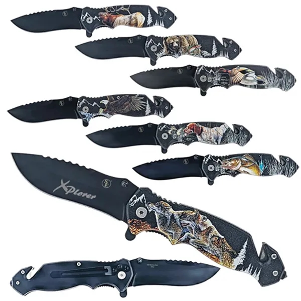 Survival/Rescue Knife with Widlife Designs.... from ASI 37455 Atteff International Inc