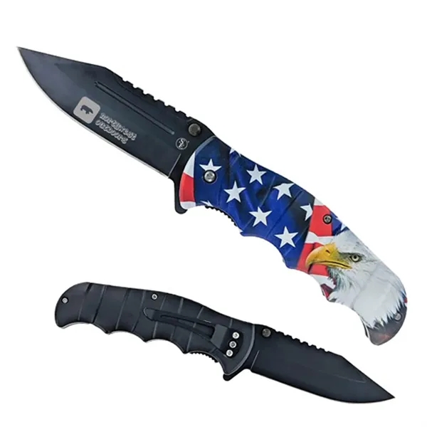 Pocket Knife with US Flag & Eagle Handle.... from ASI 37455 Atteff International Inc