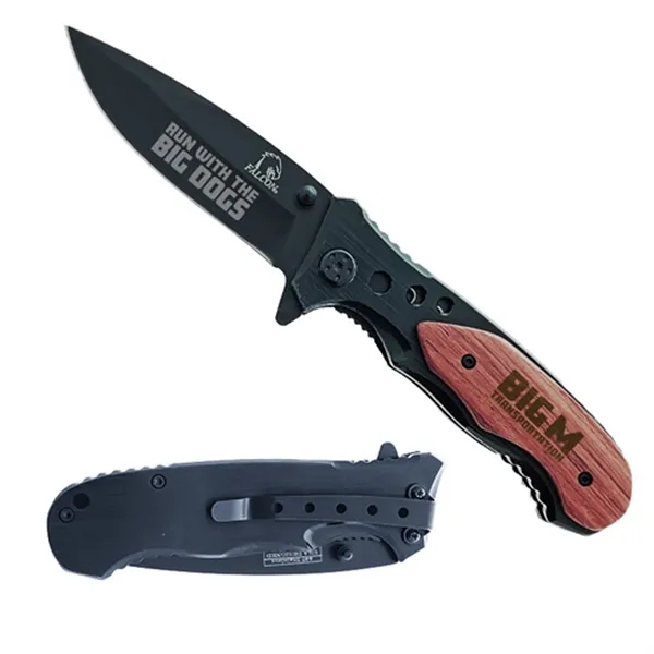 Heavy Duty Pocket Knife with Plated Wood Handle.... from ASI 37455 Atteff International Inc