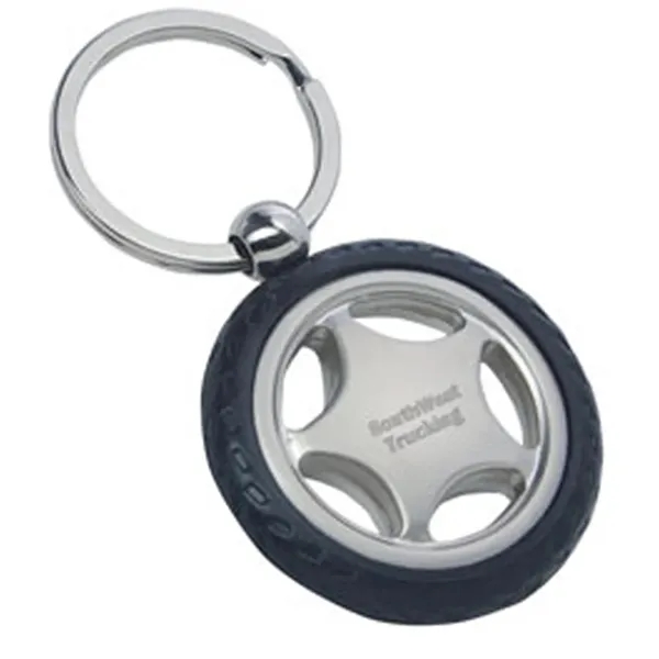 Rubber tire style metal key tag.... from ASI 37455 Atteff International Inc