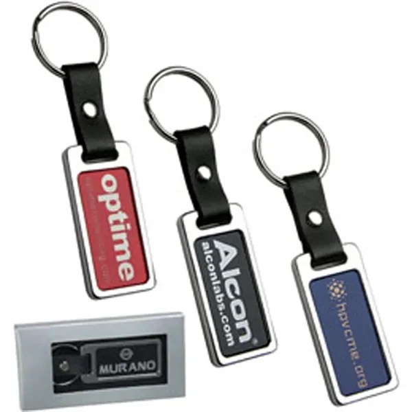 Metal key tag with leather strap.... from ASI 37455 Atteff International Inc