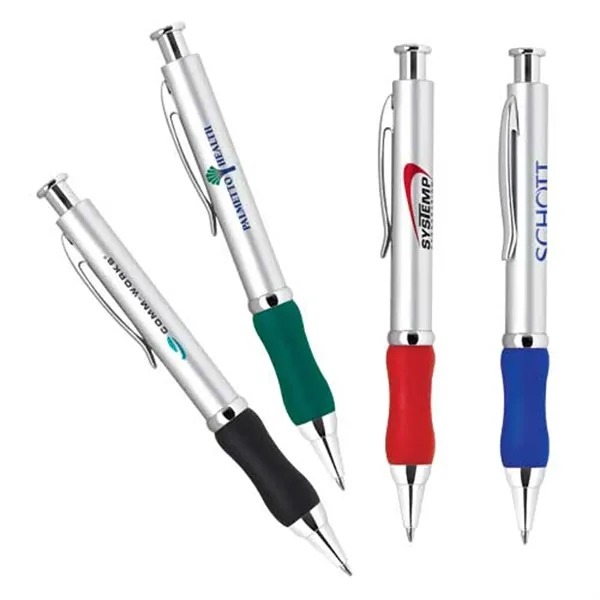 Click-action ballpoint pen. Colored rubber comfort grip.... from ASI 37455 Atteff International Inc