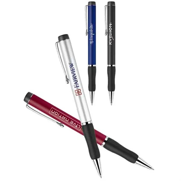 Twist action ballpoint pen with aluminum barrel and chrome trim.... from ASI 37455 Atteff International Inc