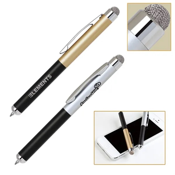 Aluminum Ballpoint Pen with Fiber Cloth Capacitive Stylus.... from ASI 37455 Atteff International Inc