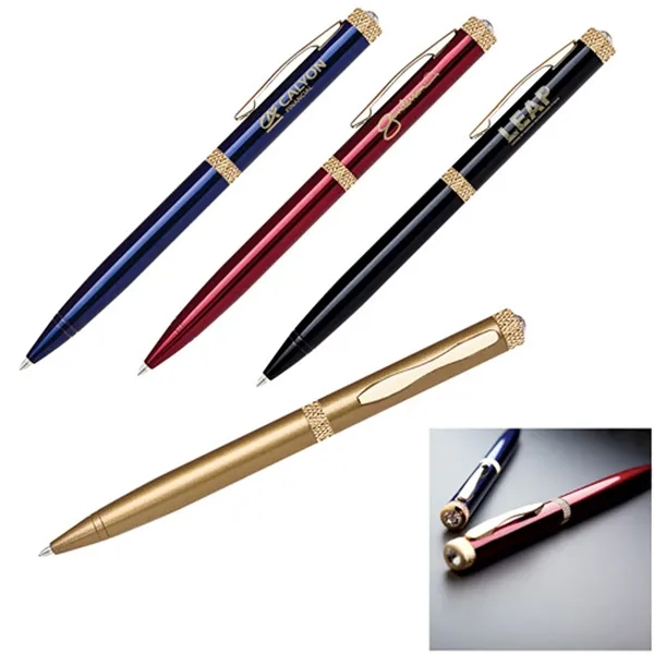 Twist Action Ball Point Pen with Diamond Design Top.... from ASI 37455 Atteff International Inc