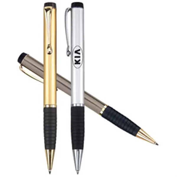 Pen with solid brass barrel and ribbed grip.... from ASI 37455 Atteff International Inc
