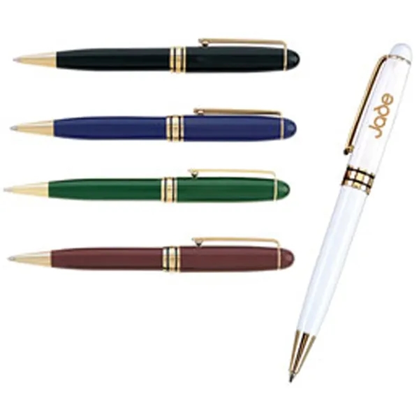 Ballpoint pen with brass construction and glisten color finish with gold... from ASI 37455 Atteff International Inc