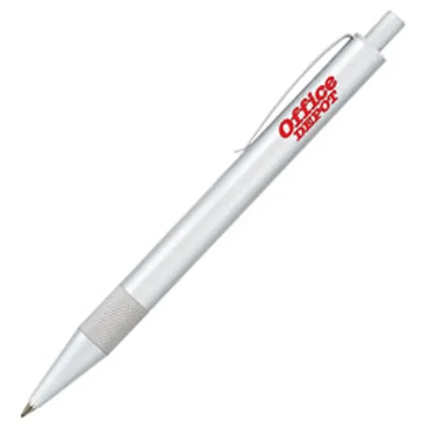 Solid brass barrel in satin chrome finish ballpoint pen.... from ASI 37455 Atteff International Inc