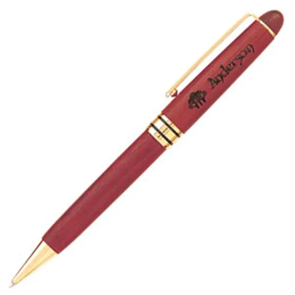Pen with rosewood barrel and satin gold accents.... from ASI 37455 Atteff International Inc