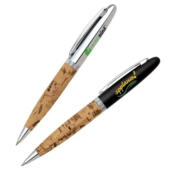 Twist-action ballpoint pen with cork barrel.... from ASI 37455 Atteff International Inc