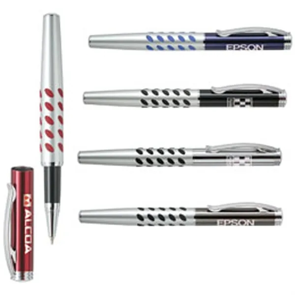 Roller ball pen with metallic cap and matte silver barrel.... from ASI 37455 Atteff International Inc