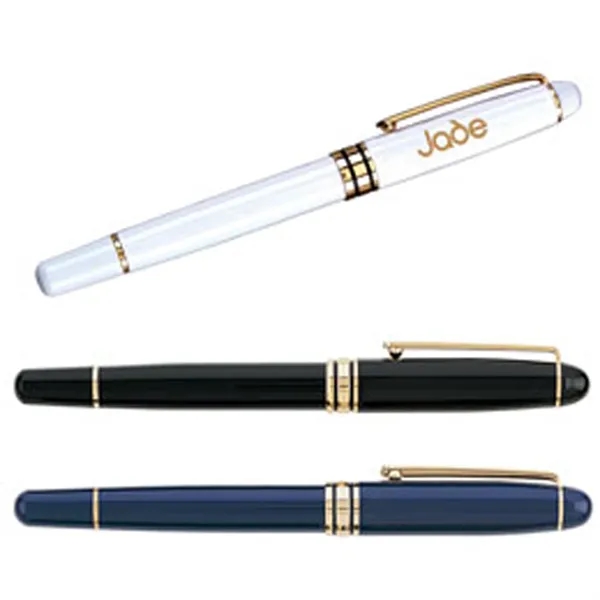 Roller ball pen with brass construction and glisten color finish with... from ASI 37455 Atteff International Inc