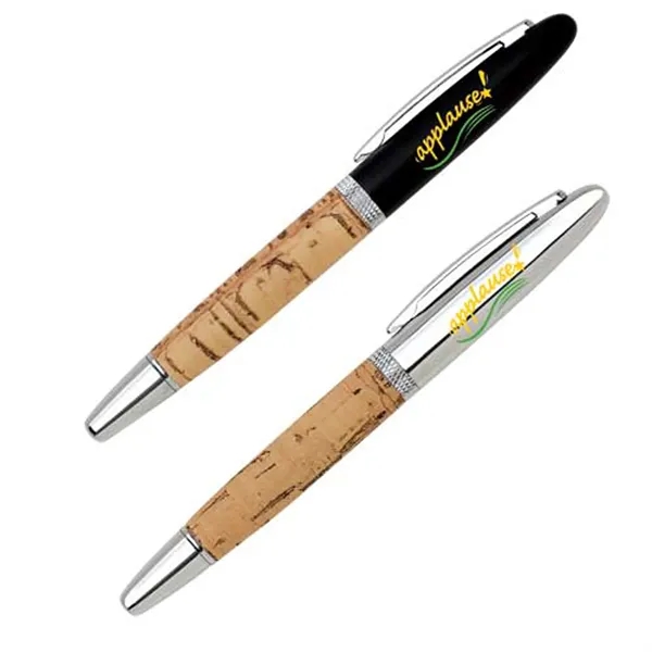 Cap off roller ball pen with cork barrel with diamond cut... from ASI 37455 Atteff International Inc