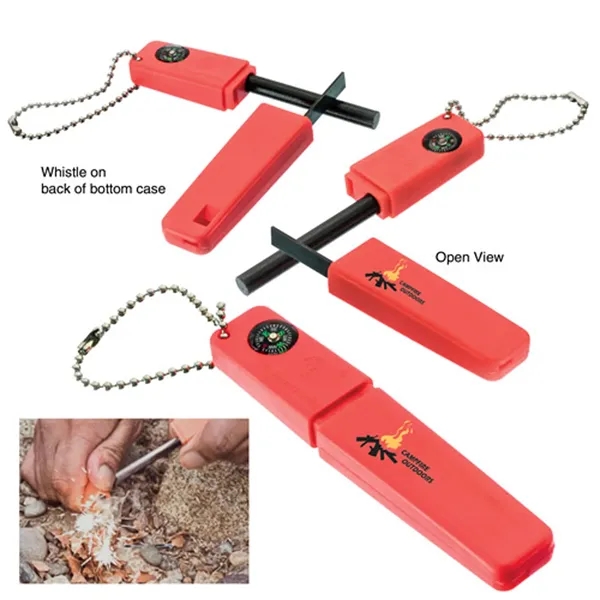 3-IN-1 Flint Fire Starter,Emergency Whistle & Compass.... from ASI 37455 Atteff International Inc