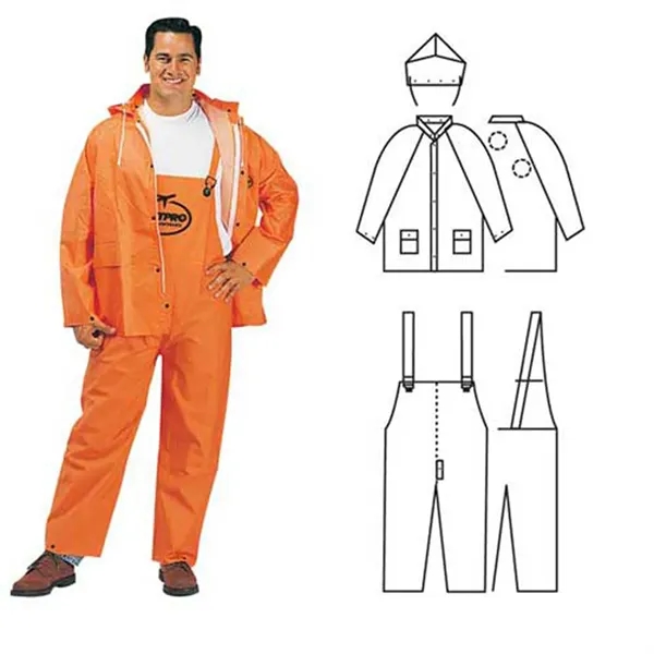 PVC/polyester 3-piece orange rainsuit.... from ASI 37455 Atteff International Inc