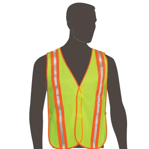 Lime Mesh Safety Vest w/ 2-Tone Stripes.... from ASI 37455 Atteff International Inc