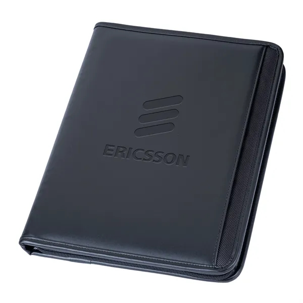 The integrated letter size clipboard zipper padfolio is made of simulated... from ASI 46755 Cosmo Promos