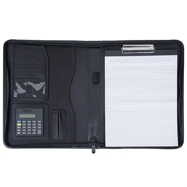 The integrated letter size clipboard zipper padfolio is made of simulated... from ASI 46755 Cosmo Promos