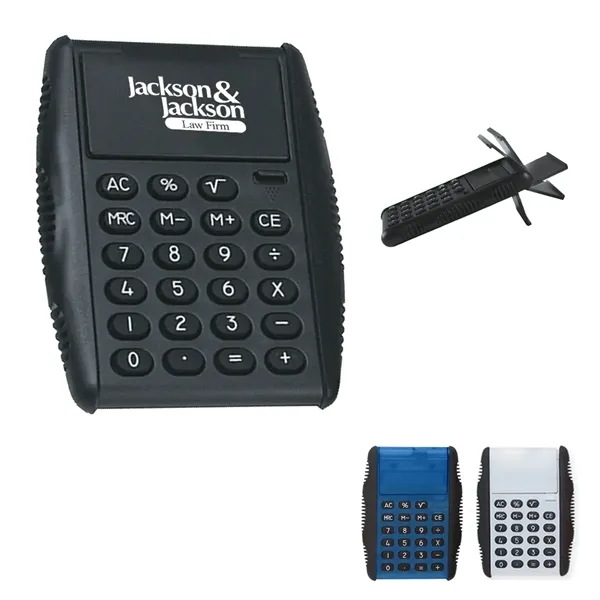 Flip calculator with soft touch keys and side grips for ultimate... from ASI 61125 Hit Promotional Products / Hit®
