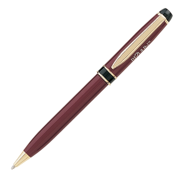 Aluminum twist-action ballpoint pen with a metallic color barrel, black middle... from ASI 68190 Lungsal / Lungsal