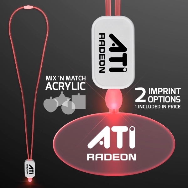 Neon Look LED Cool Lanyards with Acrylic Pendants.... from ASI 34194 ALightPromos / Alight Promotional Products