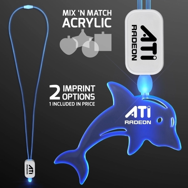 LED Lanyards with Acrylic Dolphin Pendant.... from ASI 34194 ALightPromos / Alight Promotional Products