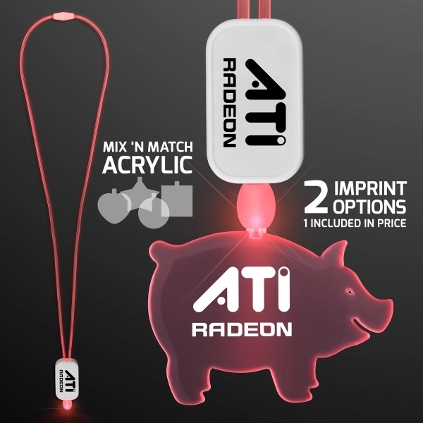 Neon Look LED Cool Lanyards with Acrylic Pendants.... from ASI 34194 ALightPromos / Alight Promotional Products