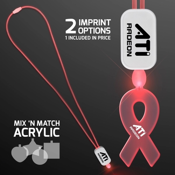 LED Neon Lanyard with Acrylic Ribbon Pendant.... from ASI 34194 ALightPromos / Alight Promotional Products
