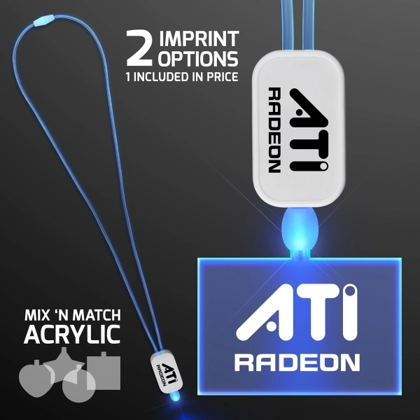 LED Lanyard with Acrylic Rectangle Pendant.... from ASI 34194 ALightPromos / Alight Promotional Products