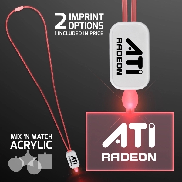 LED Lanyard with Acrylic Rectangle Pendant.... from ASI 34194 ALightPromos / Alight Promotional Products