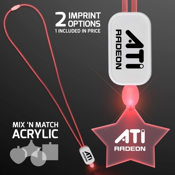 Neon Look LED Cool Lanyards with Acrylic Pendants.... from ASI 34194 ALightPromos / Alight Promotional Products