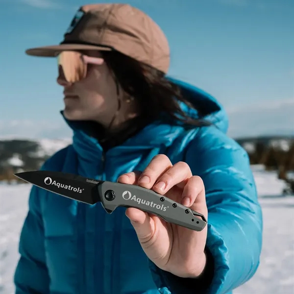 4.22" Gray PVD coating handle. 2.98" stainless-steel Wharncliffe blade with BlackWash™... from ASI 46170 Compass Industries Inc