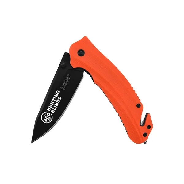 5" Orange Glass-filled nylon textured handle. 3.5" drop point blade with... from ASI 46170 Compass Industries Inc
