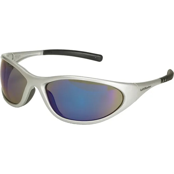 Safety glasses with straight back rubber coated temple tips and silver... from ASI 54100 Fields Manufacturing Inc / TargetLine®