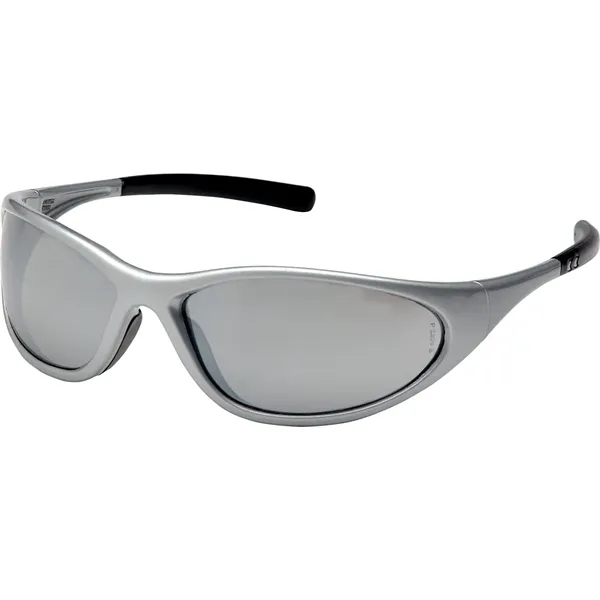 Safety glasses with straight back rubber coated temple tips and silver... from ASI 54100 Fields Manufacturing Inc / TargetLine®