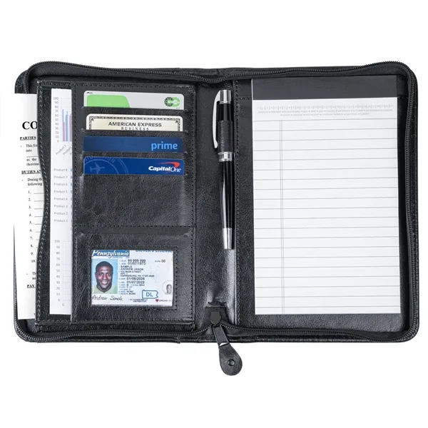 Simulated leather junior portfolio with inside organizer and 5" x 8"... from ASI 46755 Cosmo Promos