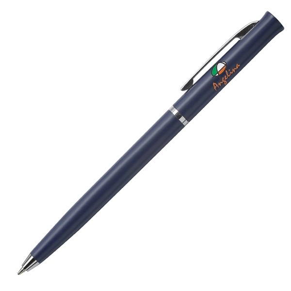 Ultra-slim plastic twist-action pen with a solid opaque color and a... from ASI 68190 Lungsal / Lungsal