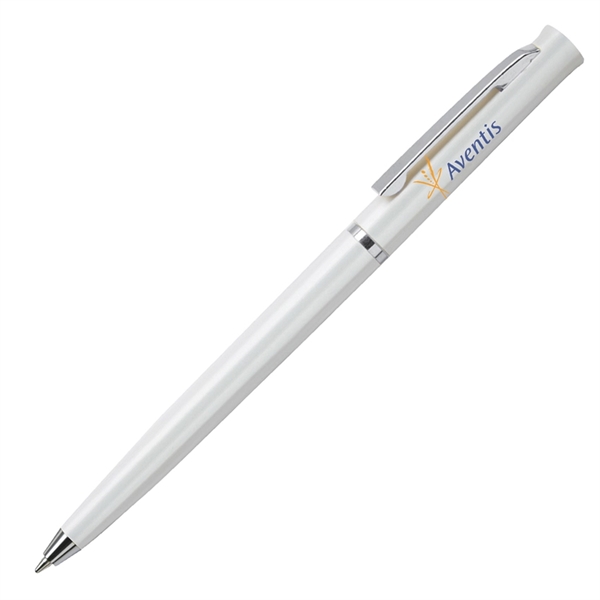 Ultra-slim plastic twist-action pen with a solid opaque color and a... from ASI 68190 Lungsal / Lungsal