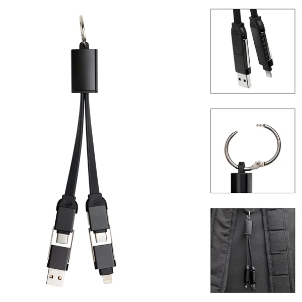 Multi-charge cables with round carabiner.... from ASI 61125 Hit Promotional Products / Hit®