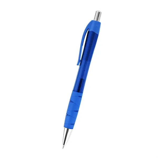 Plunger action ballpoint pen with rubber grip, made from recycled materials.... from ASI 61125 Hit Promotional Products / Hit®
