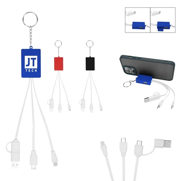 Multi-charging USB cable hub with keyring.... from ASI 61125 Hit Promotional Products / Hit®