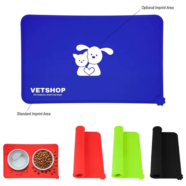 11.75" x 15.75" silicone pet food place mat with roll-up, anti-slip... from ASI 61125 Hit Promotional Products / Hit®