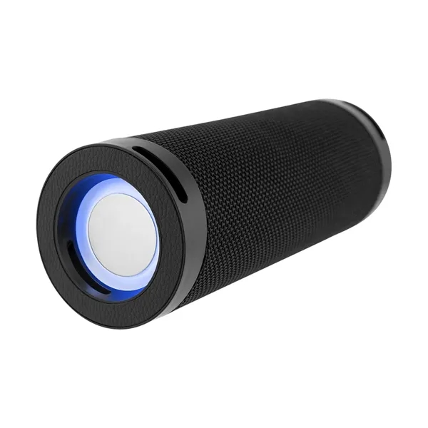 Barrel shaped wireless speaker with LED flashlight.... from ASI 61125 Hit Promotional Products / Hit®
