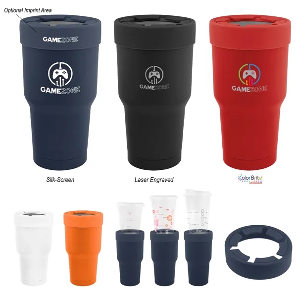 30 oz. stainless steel tumbler with double wall construction and snap-on... from ASI 61125 Hit Promotional Products / Hit®