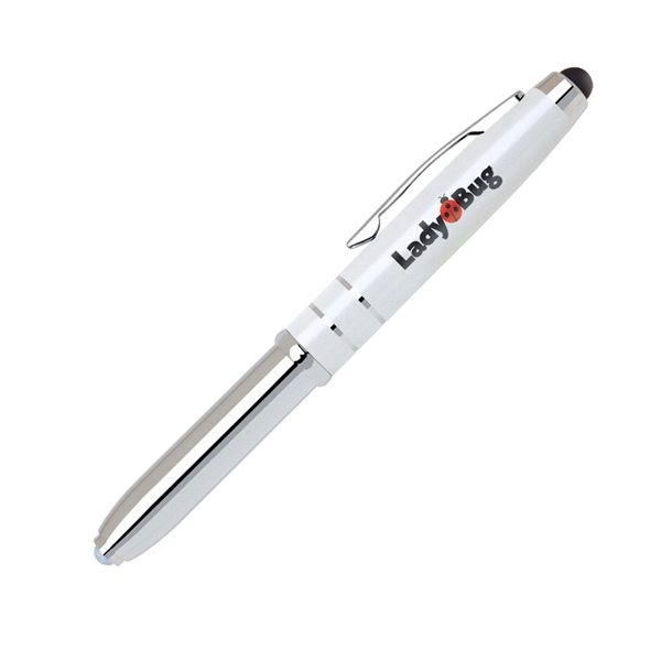 Aluminum cap-off ballpoint pen with easyflow ink, an LED flashlight, and... from ASI 68190 Lungsal / Lungsal