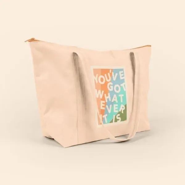 Large tote made of poly with exterior gusset and zipper closure... from ASI 74710 Numo