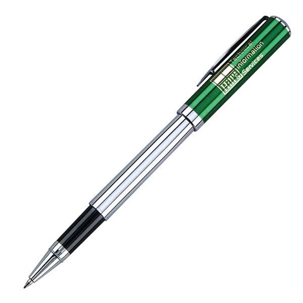 Cap-off, solid brass rollerball pen with translucent enamel color and chrome... from ASI 68190 Lungsal / Lungsal