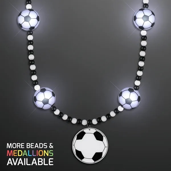 Light Up Soccer Ball Beads Necklace with Soccer Medallion; Imprint Pricing... from ASI 34194 ALightPromos