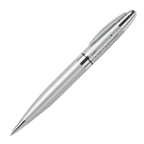 Heavyweight brass twist-action ballpoint pen with lacquer finish and chrome accents.... from ASI 68190 Lungsal / Lungsal