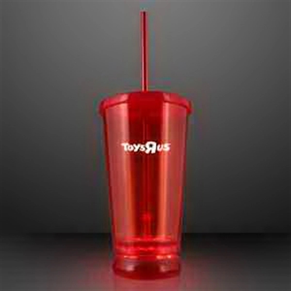 Light Up Flashing LED Tumbler Cups for drinks with a straw.... from ASI 34194 ALightPromos / Alight Promotional Products